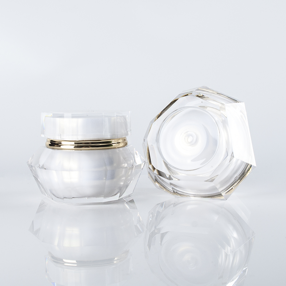 Luxury Diamond Shaped Acrylic 50g Cosmetic Cream Jar Skin Care Cream Jar