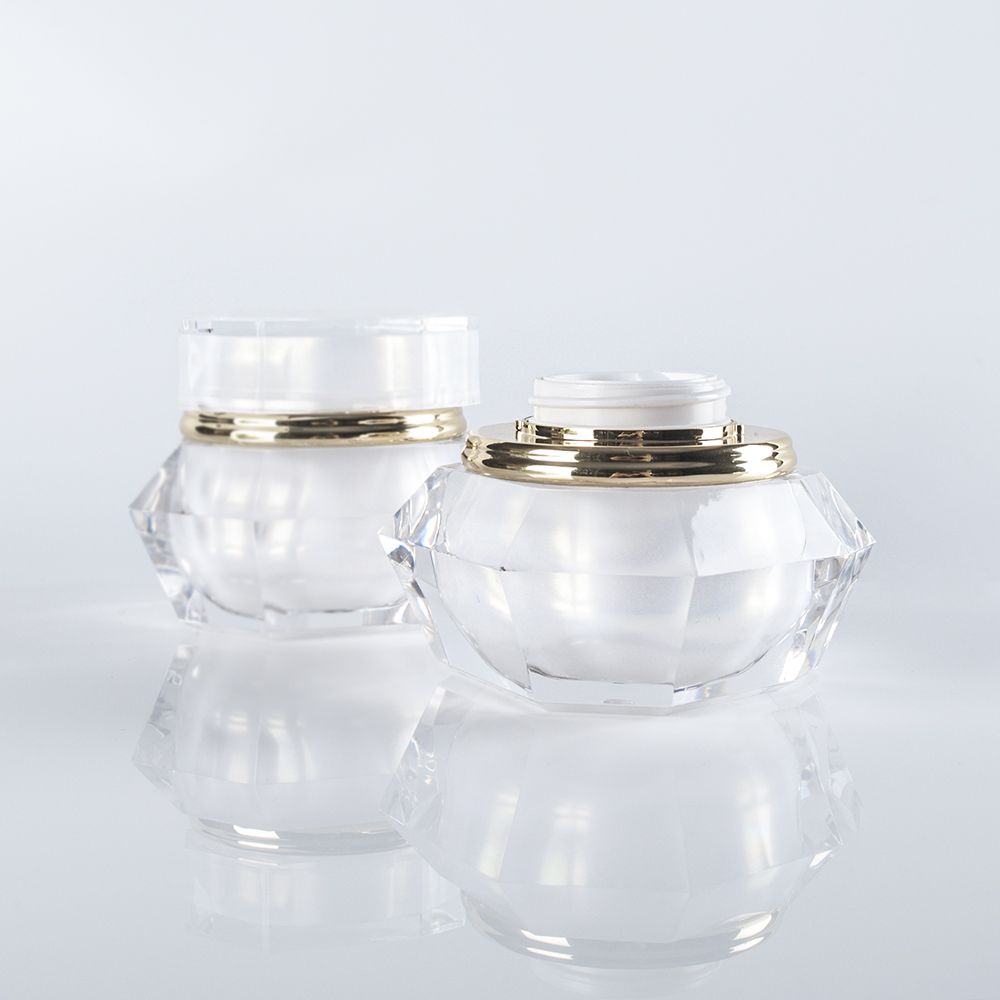 Luxury Diamond Shaped Acrylic 50g Cosmetic Cream Jar Skin Care Cream Jar
