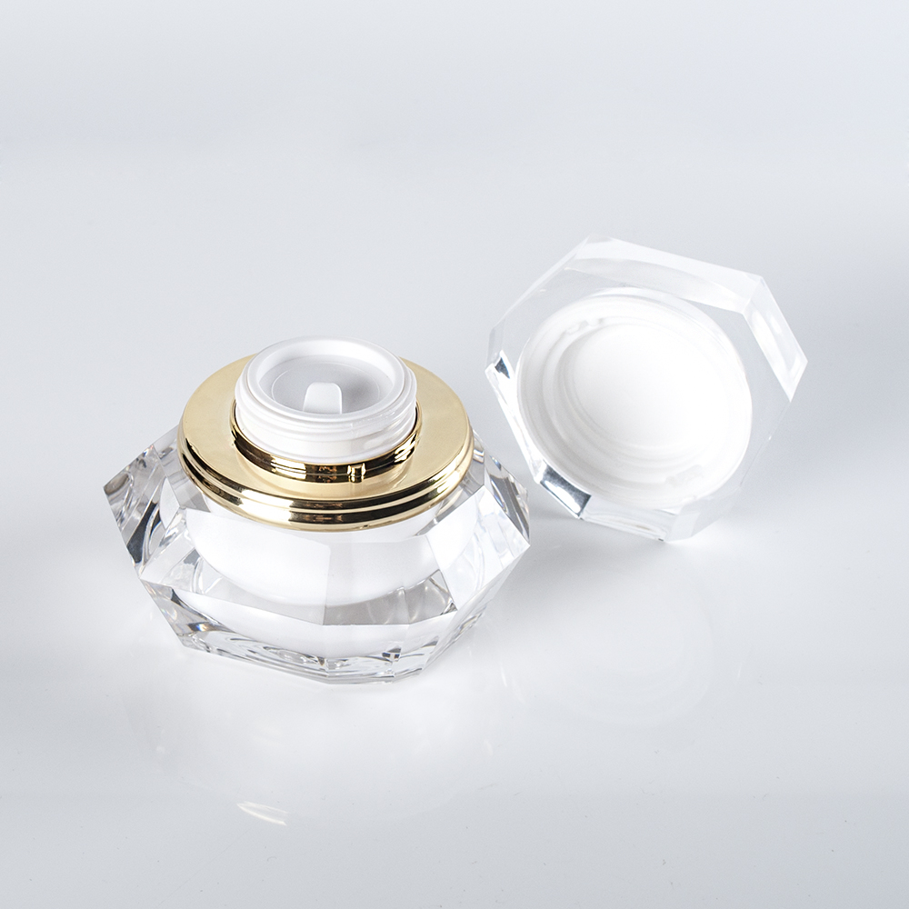 Luxury Diamond Shaped Acrylic 50g Cosmetic Cream Jar Skin Care Cream Jar