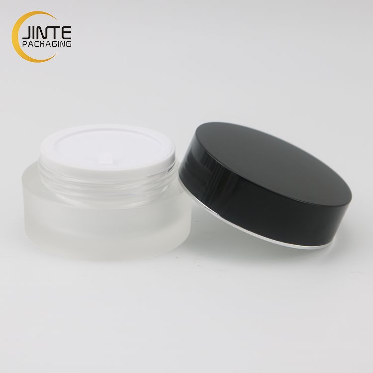 Luxury Double Wall Acrylic Cream Scrub Jar With Black Lid for lip cream 5g 15g 30g  50g 100g 200g