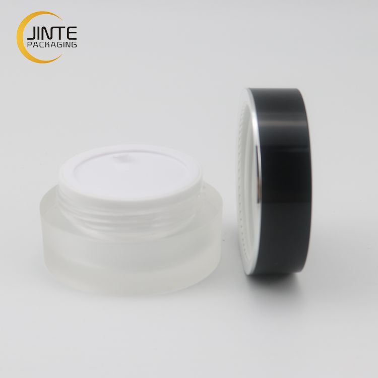 Luxury Double Wall Acrylic Cream Scrub Jar With Black Lid for lip cream 5g 15g 30g 50g 100g 200g
