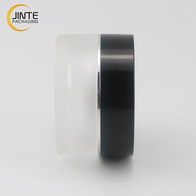 Luxury Double Wall Acrylic Cream Scrub Jar With Black Lid for lip cream 5g 15g 30g 50g 100g 200g