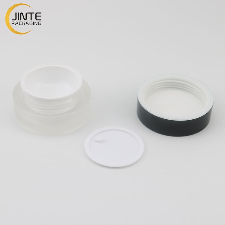 Luxury Double Wall Acrylic Cream Scrub Jar With Black Lid for lip cream 5g 15g 30g 50g 100g 200g