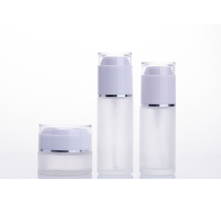 Luxury Eco Friendly Lotion Serum Emulsion Dual Chamber Cosmetic Bottle With Pump Sprayer