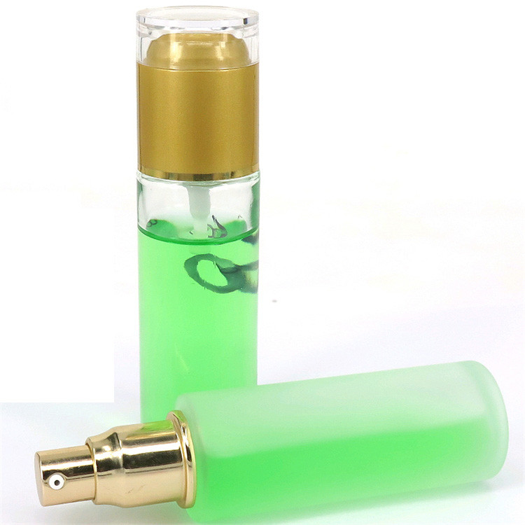 Luxury Eco Friendly Lotion Serum Emulsion Dual Chamber Cosmetic Bottle With Pump Sprayer