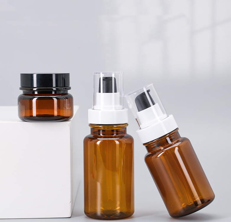 Luxury Eco-friendly 40ml-160ml 30g-55g Cosmetic Packaging Set Skincare Cream/Lotion Glass Bottle With Press Pump