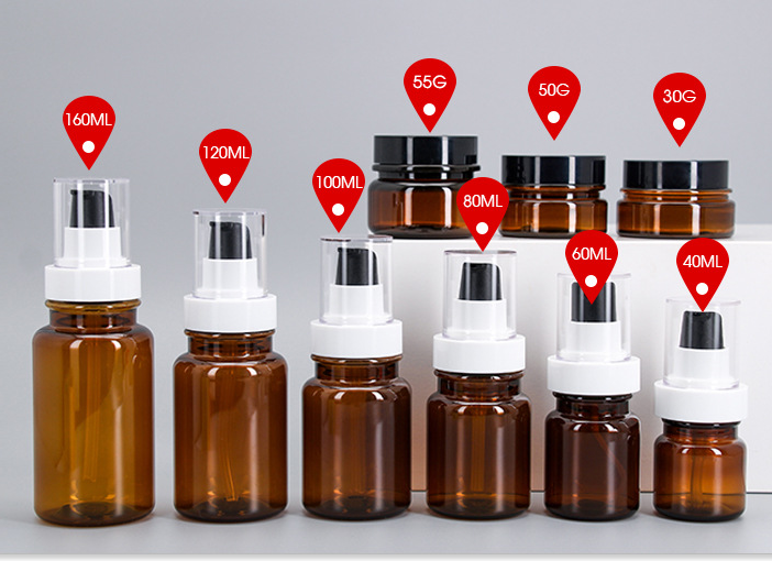 Luxury Eco-friendly 40ml-160ml 30g-55g Cosmetic Packaging Set Skincare Cream/Lotion Glass Bottle With Press Pump