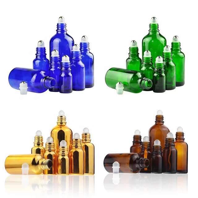 Luxury Electroplate Gold Glass 5ml 10ml 20ml 30ml Dropper Roller Arabic Essential Oil Bottle