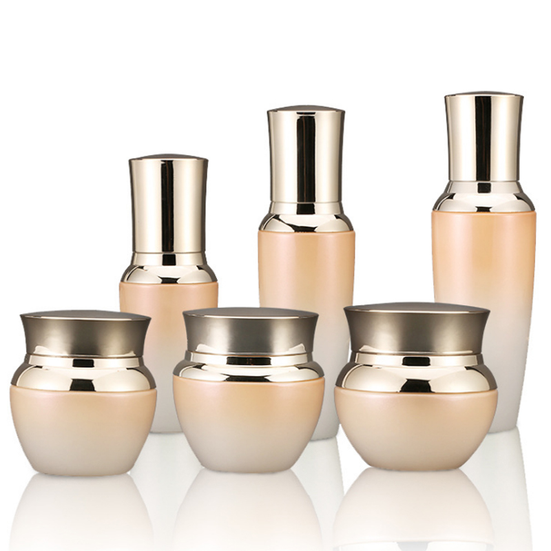 Luxury Elegant Look Cosmetic packaging glass pump cosmetic lotion bottle jar