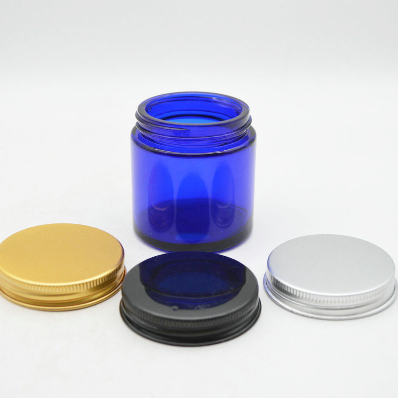 Luxury Empty 120ml Cosmetic Containers Cosmetic Packaging Glass Cream Jar with Aluminium lid