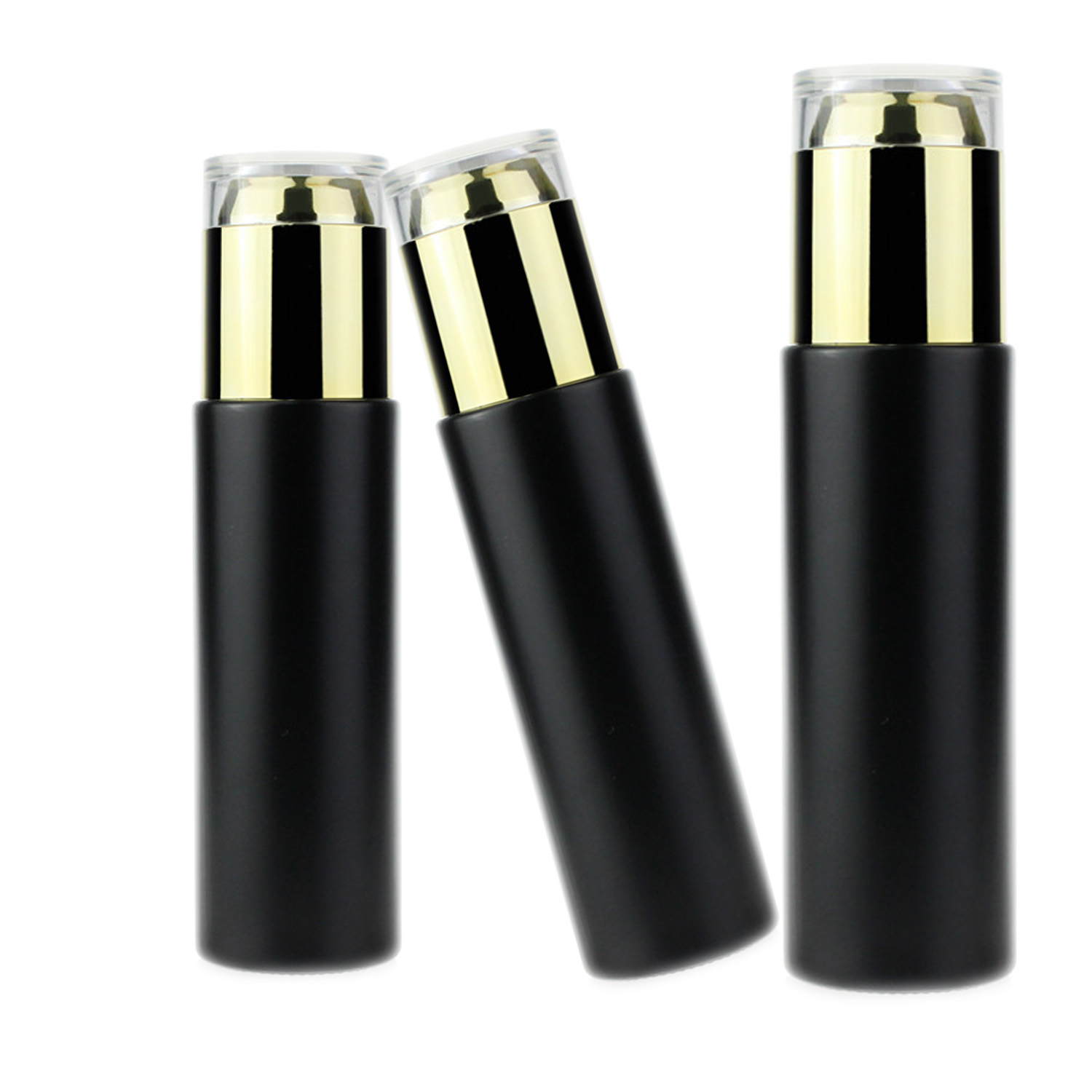 Luxury Empty Black Glass Cream Jar and Pump Spray Bottle Set Cosmetic Packaging Container