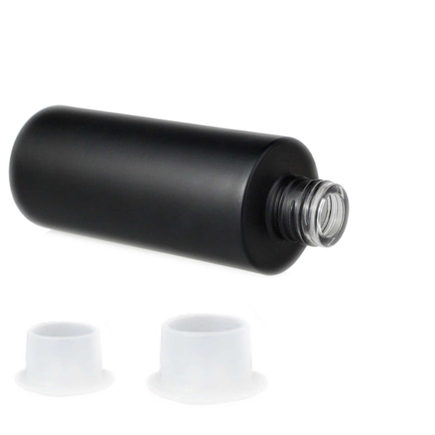 Luxury Empty Black Glass Cream Jar and Pump Spray Bottle Set Cosmetic Packaging Container
