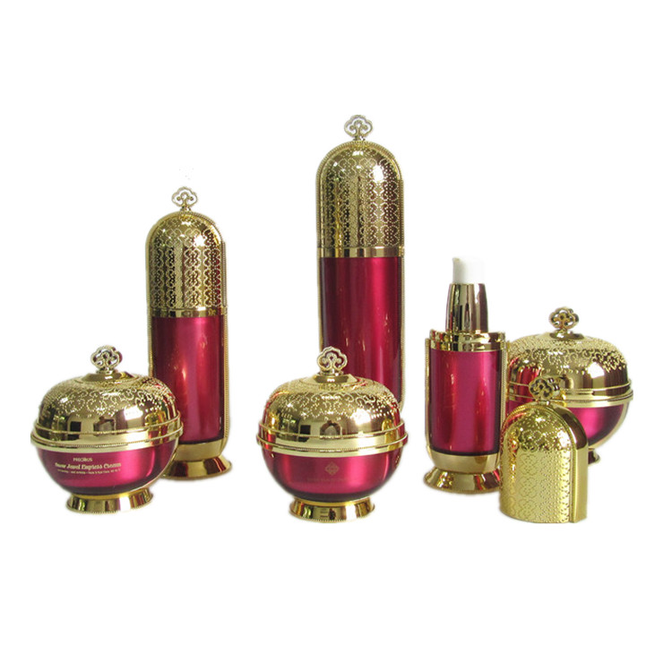 Luxury Empty Black Plastic Cream Jar and Pump Spray Bottle Set Cosmetic Packaging Container