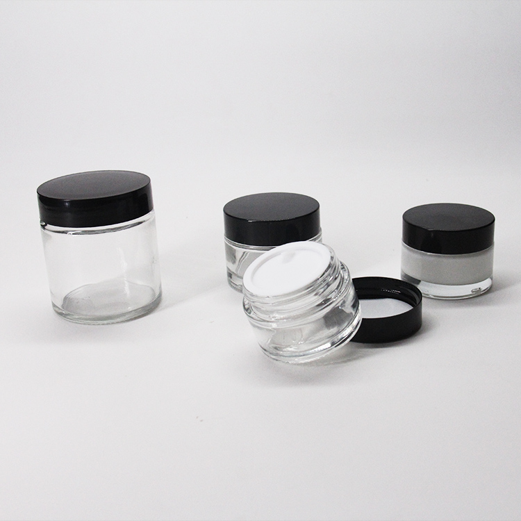 Luxury Empty Clearamber Blue Glass Face Cream Jar With High Quality And Cheap Price