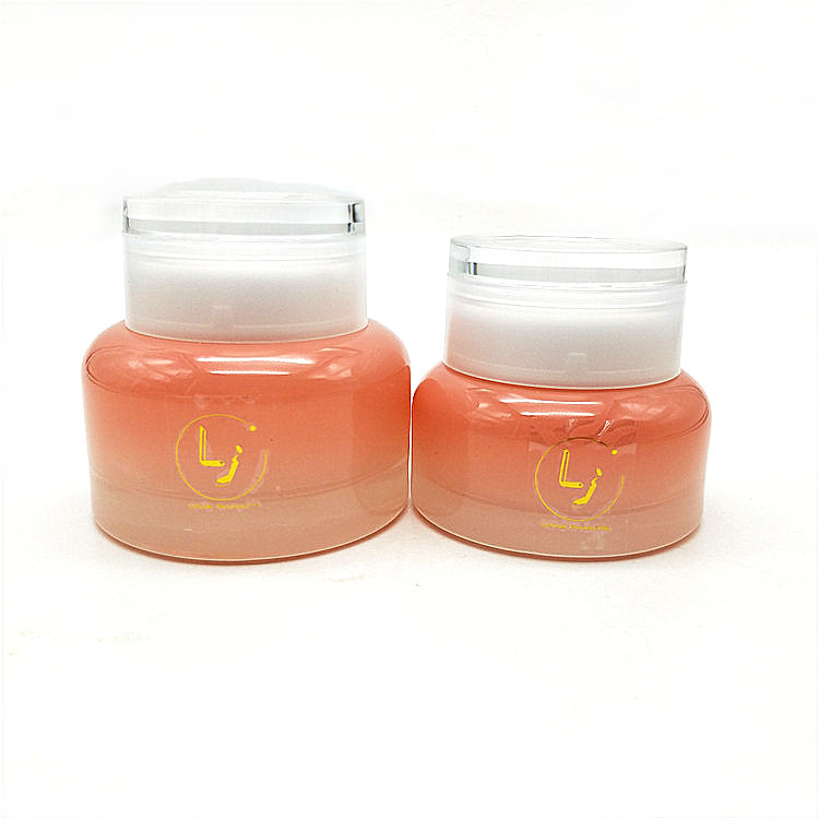 Luxury Empty Cosmetics Packaging Lotion Containers 15g 30g Body Face Orange Glass Cream Jars