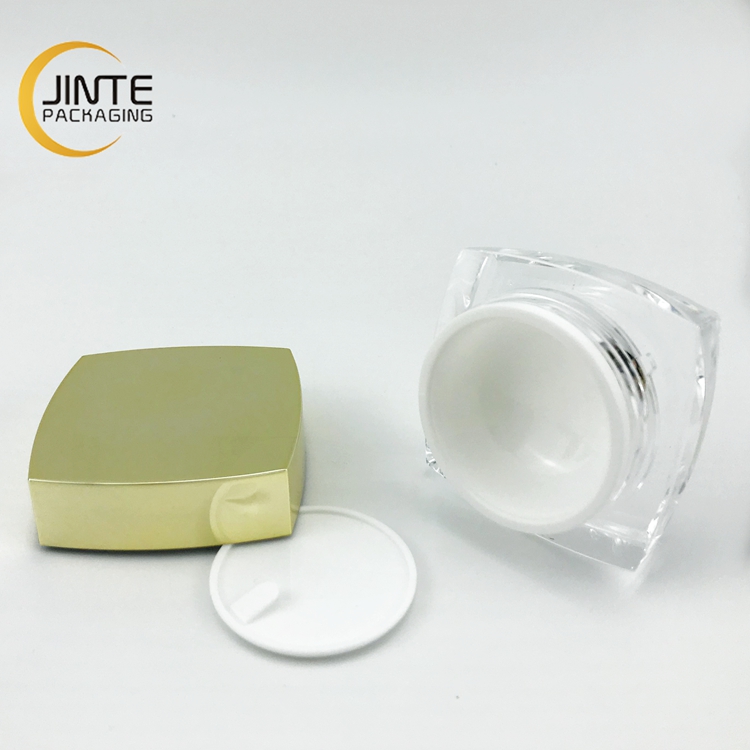Luxury Empty Cream Containers Packaging Square Acrylic Cosmetic Jar