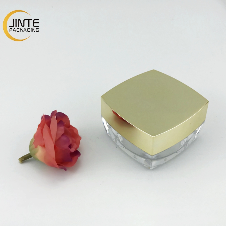 Luxury Empty Cream Containers Packaging Square Acrylic Cosmetic Jar