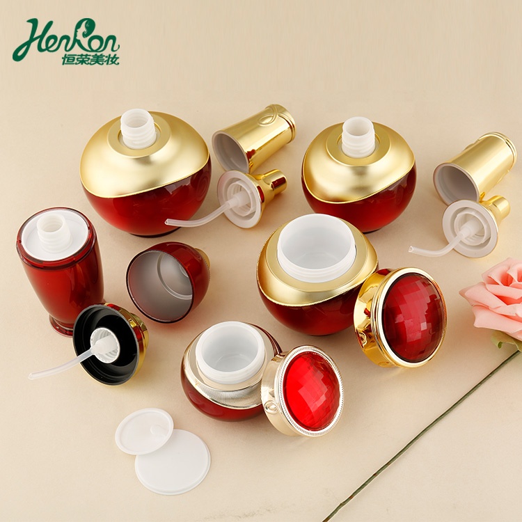 Luxury Empty Cream Red gold Face wide mouth Cosmetic Packaging Jar Bottle