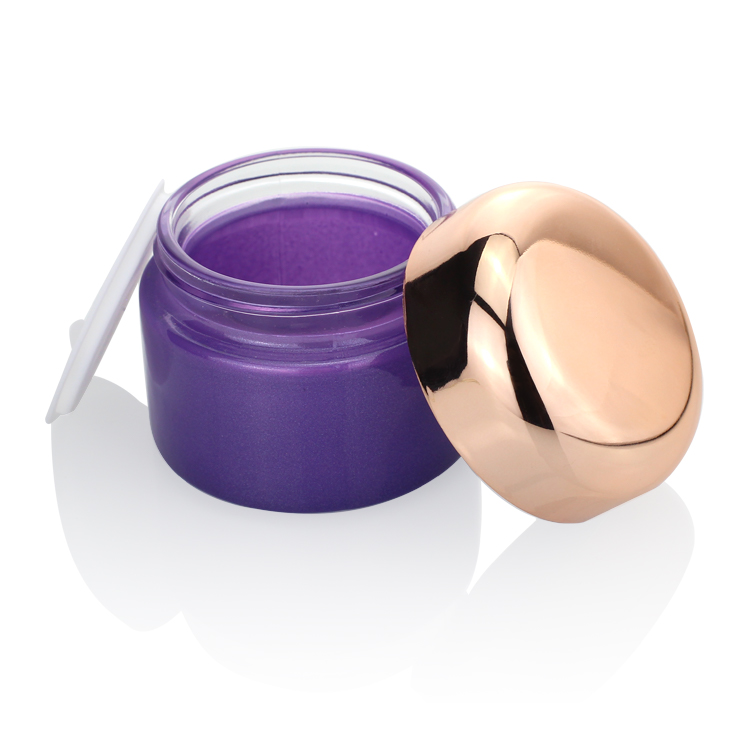 Luxury Empty Custom Glass Cream Jar Glass Cosmetic Jars 20ml 30ml 50 Ml Purple Cosmetic Glass Jar Container