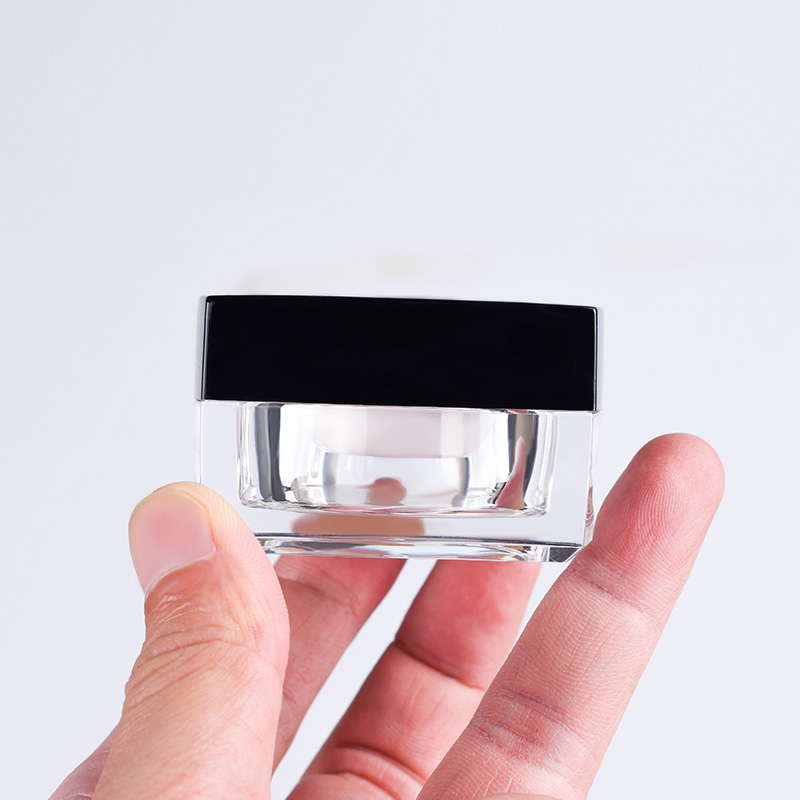 Luxury Empty Double Wall 5g 10g 15g 20g 30g 50g Square Skin Care Cream Container Plastic Cosmetic Acrylic Jar With Lid