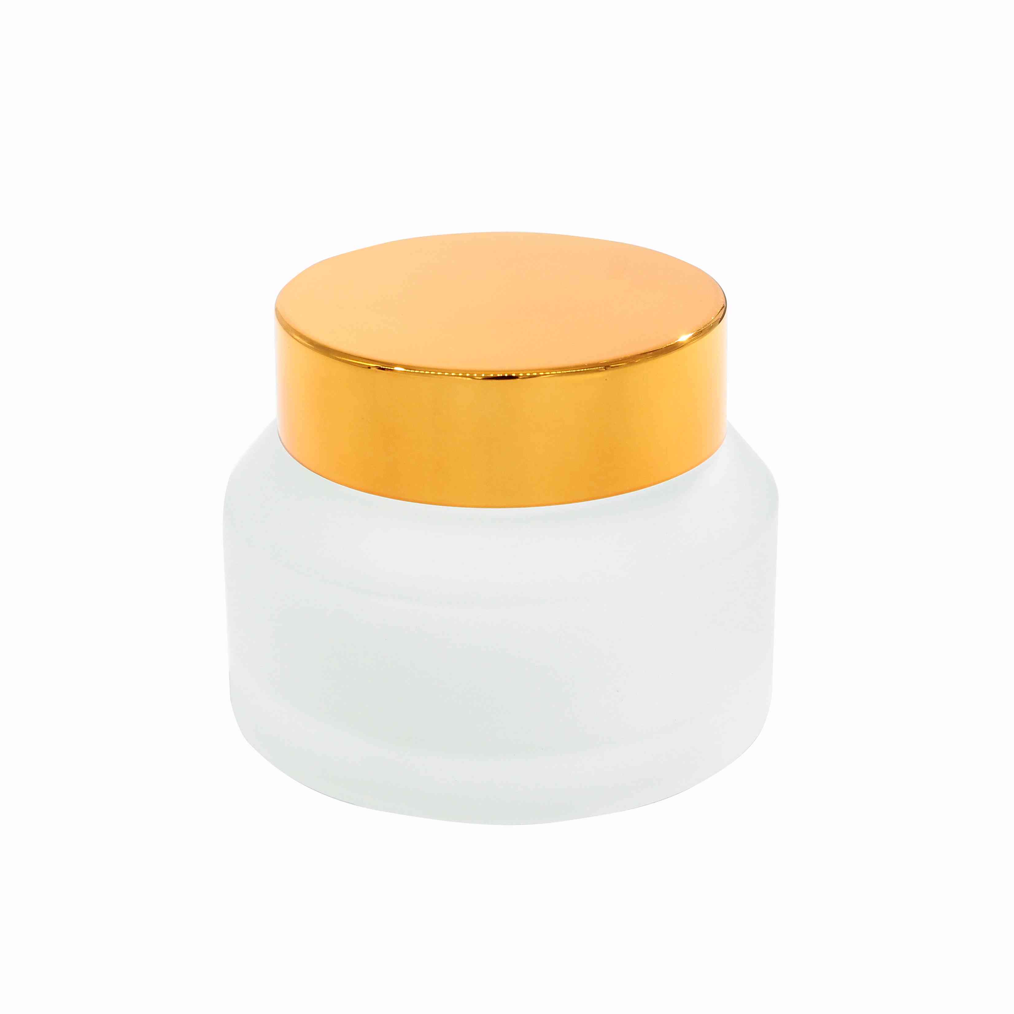 Luxury Empty OEM Cosmetic Containers Biodegradable Cosmetic Packaging Plastic Cream Jar with gold lid