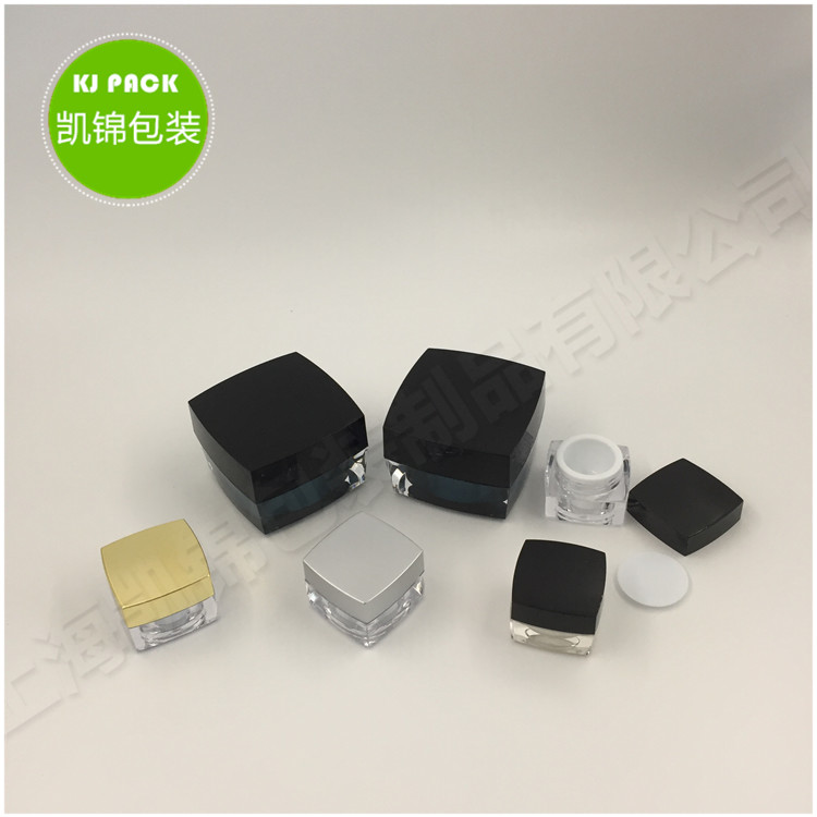 Luxury Empty OEM Cosmetic Containers Biodegradable Cosmetic Packaging Plastic Cream Jar with gold lid1oz 2oz 4oz