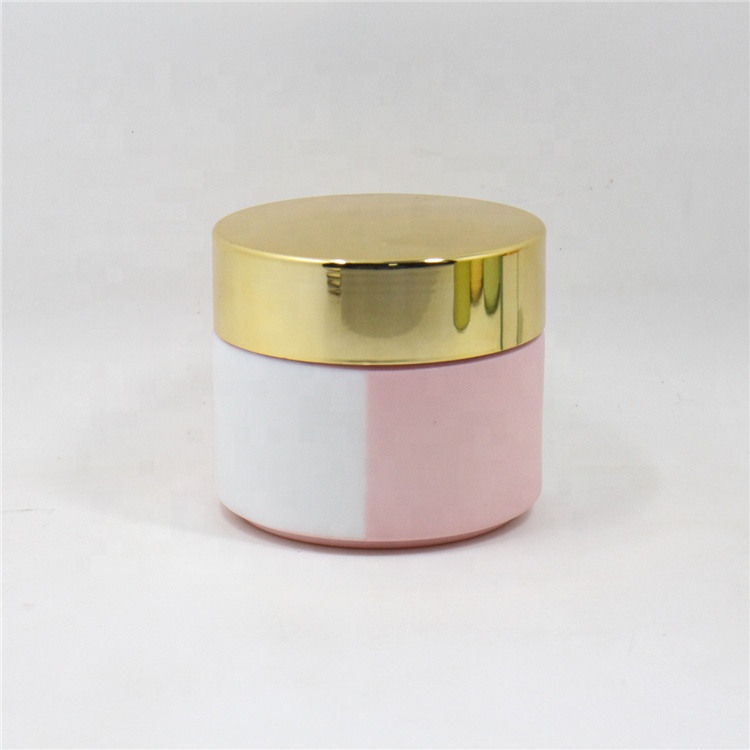 Luxury Empty Opal White Glass Cosmetic Cream Jar 50ml With Gold Lid For Skin Care Cream