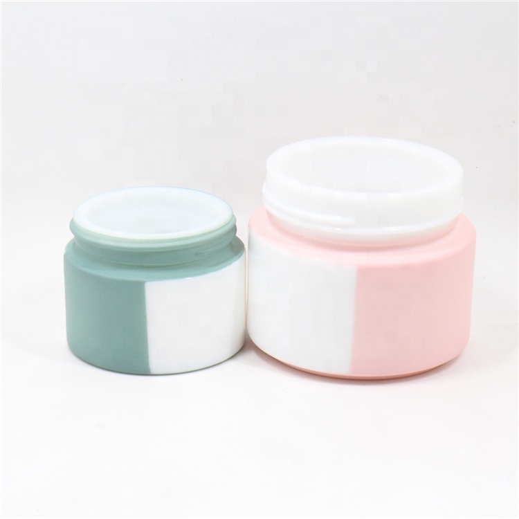 Luxury Empty Opal White Glass Cosmetic Cream Jar 50ml With Gold Lid For Skin Care Cream