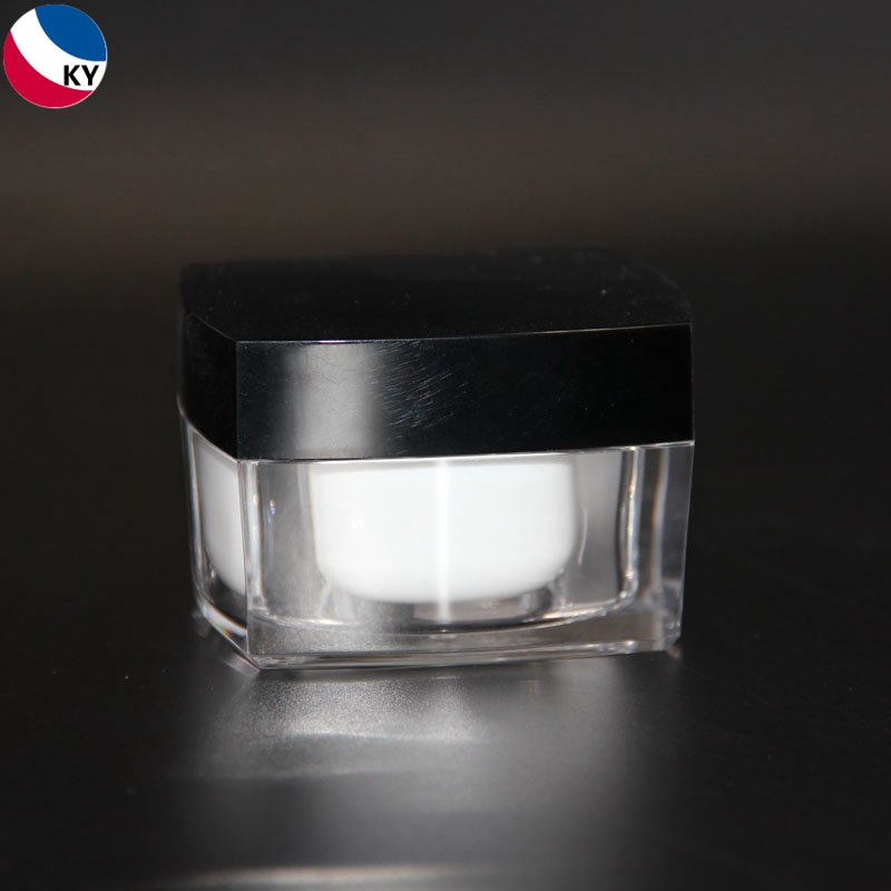 Luxury Face Cream Cosmetic 30Gm Acrylic Jar Square