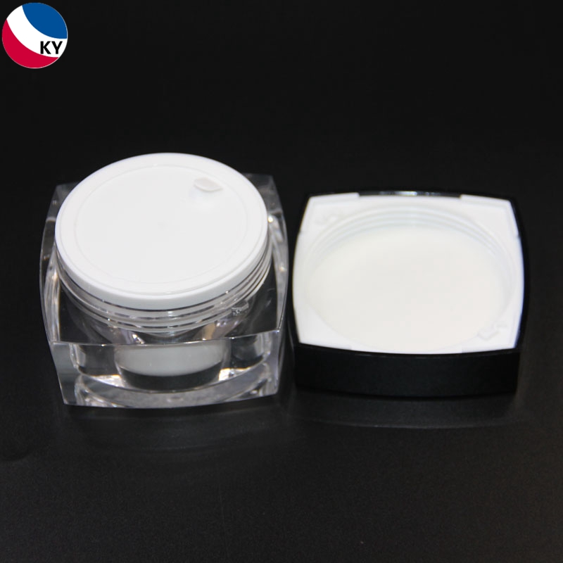 Luxury Face Cream Cosmetic 30Gm Acrylic Jar Square