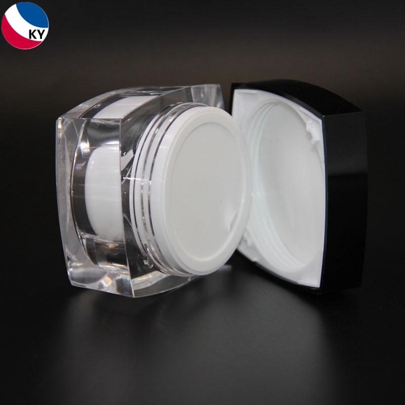 Luxury Face Cream Cosmetic 30Gm Acrylic Jar Square