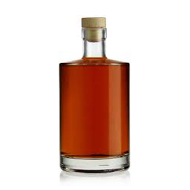 Luxury Flint Gin Vodka Whisky Bottle Glass 100ml 200ml 375ml 500ml 750ml with Natural Wooden Cork