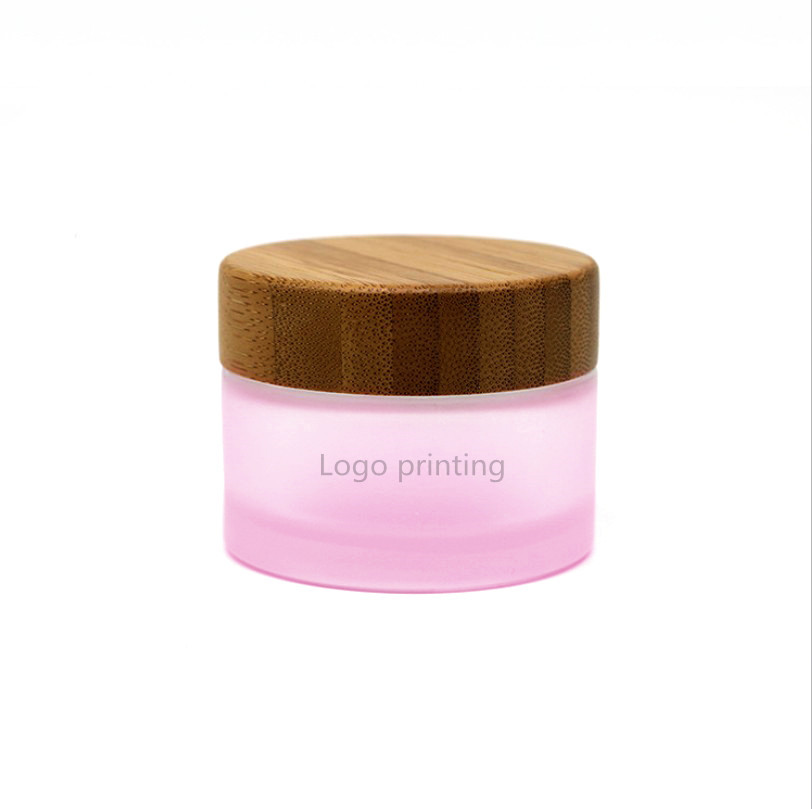 Luxury Frosted Face Cosmetic Packaging 50g glass frosted jar with lid