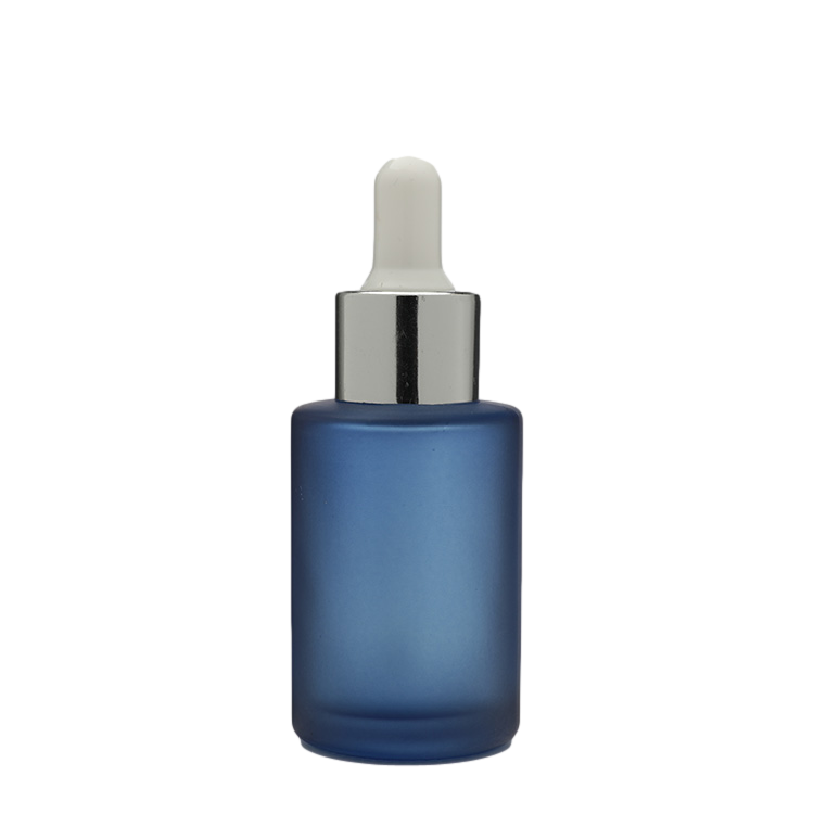 Luxury Frosted Flat Shoulder Serum Bottle Skincare Eye Oil Dropper Bottle Glass Serum 30ml Bottle