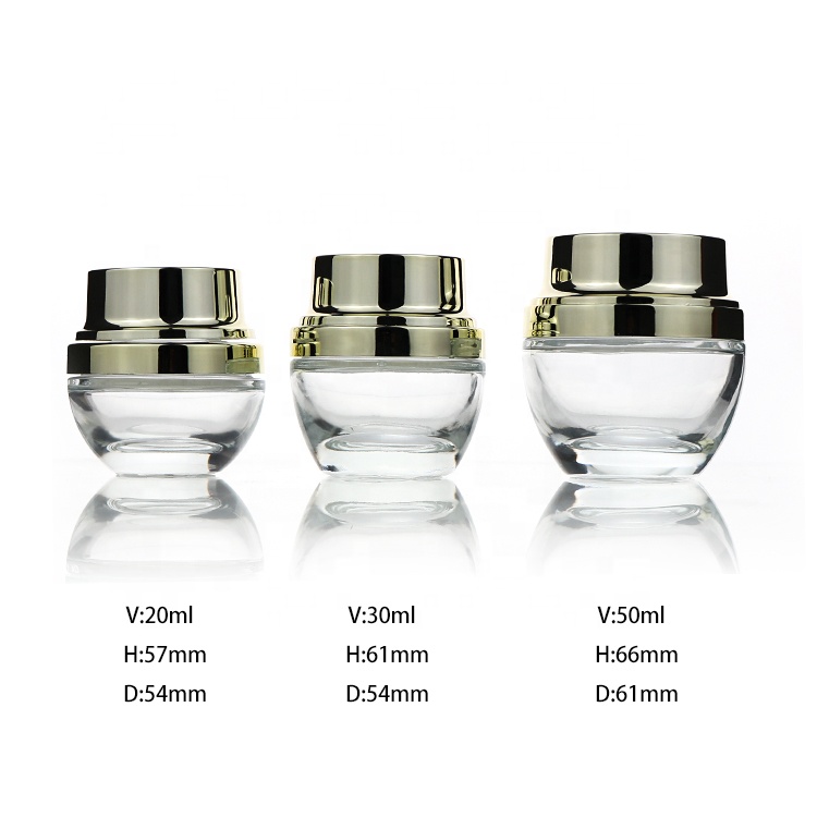 Luxury Glass 20ml 30ml 50ml 120ml Empty Cream Lotion Serum Cosmetic Jars And Bottles For Cosmetic Package