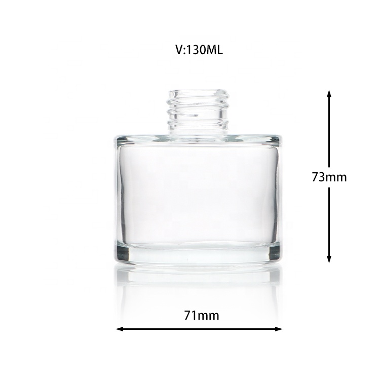 Luxury Glass Round Fragrance Essential Oil Reed White Diffuser Bottle
