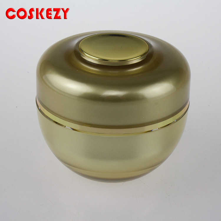 Luxury Gold High Quality 15g 30g 50g Fancy Plastic Jar Container, Pink Empty Round Gold Cosmetic Jar 30ml