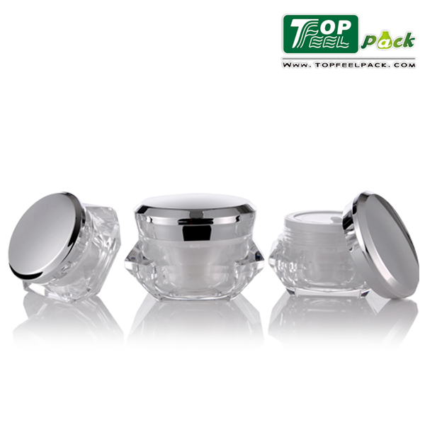 Luxury Gold Silver Cream Acrylic High End Cosmetic Sample 15g Face Cream Acrylic jar