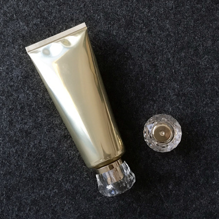 Luxury Golden Aluminium Plastic Cosmetic Tube Packaging 100ml