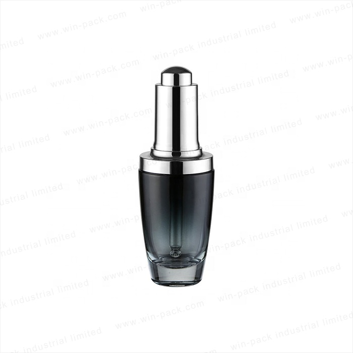 Luxury Gradient Color Glass UV Coating Press Dropper Lotion Bottle 30ml for High Quality