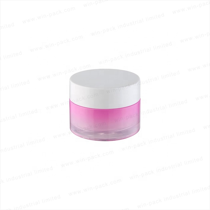 Luxury Gradient Pink Color Glass Cream Jar With White Color Cap Factory Price 20g 30g 50g 100g