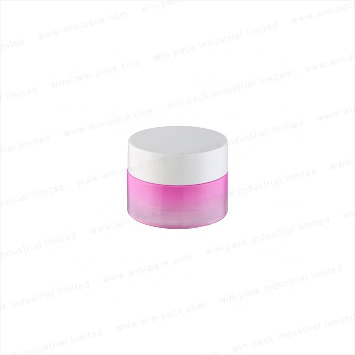 Luxury Gradient Pink Color Glass Cream Jar With White Color Cap Factory Price 20g 30g 50g 100g