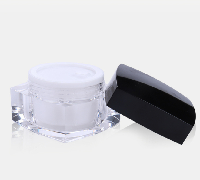 Luxury High Quality  30g Cosmetic Packing Square Acrylic Cream Jar