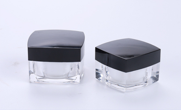 Luxury High Quality 30g Cosmetic Packing Square Acrylic Cream Jar