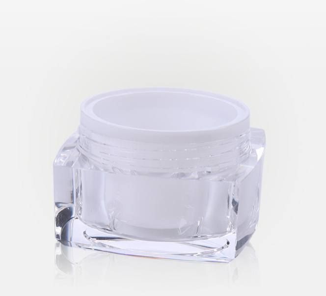 Luxury High Quality 30g Cosmetic Packing Square Acrylic Cream Jar