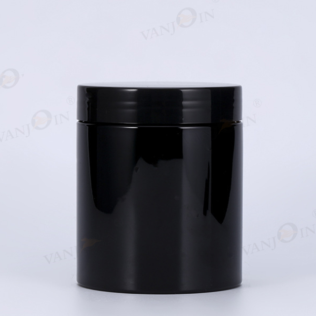 Luxury High Quality 50g 80g 100g 120g 150g 180g 200g Cosmetic Black Plastic Jar for face cream