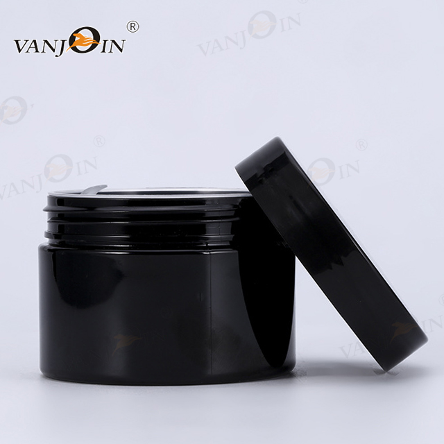 Luxury High Quality 50g 80g 100g 120g 150g 180g 200g Cosmetic Black Plastic Jar for face cream