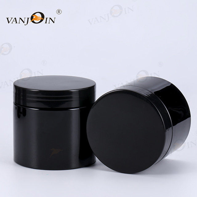 Luxury High Quality 50g 80g 100g 120g 150g 180g 200g Cosmetic Black Plastic Jar for face cream