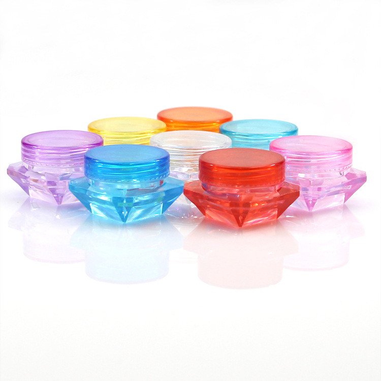 Luxury High Quality colorful 3g 5g mini shape plastic cream jar
