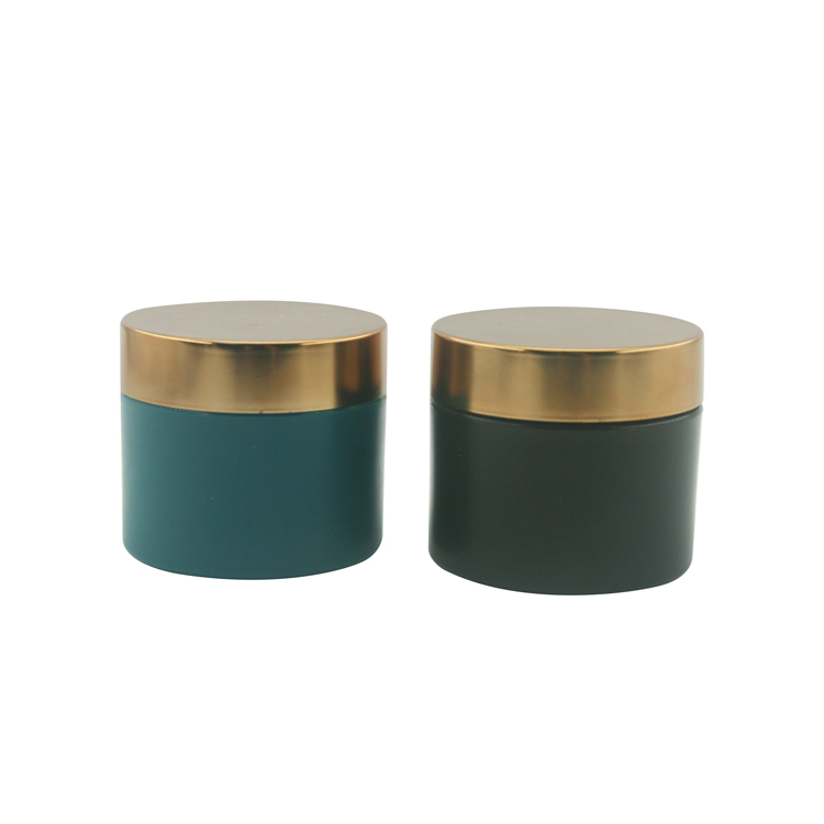Luxury Matte PP jar plastic jars cosmetic packaging with Rose gold screw top lid